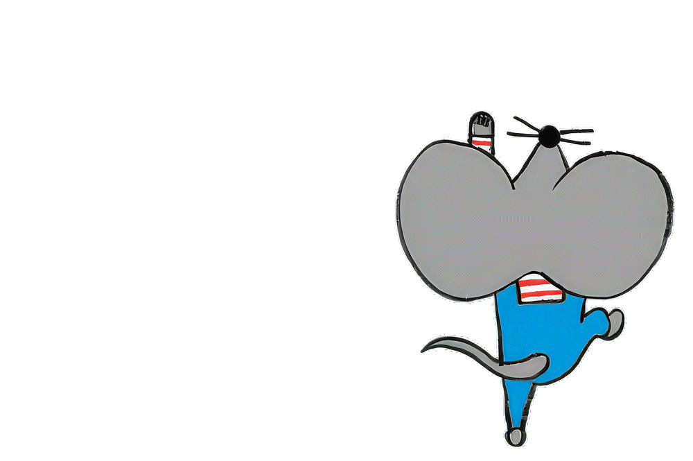 はしごを登るねずみ。マウスオーバーするとサブカテゴリーのナビゲーションがでるよ