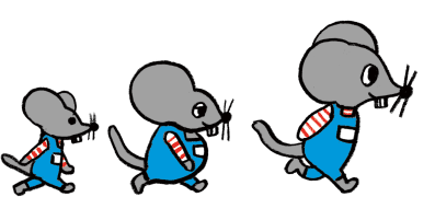 ちょこちょこ歩く３びきのねずみ
